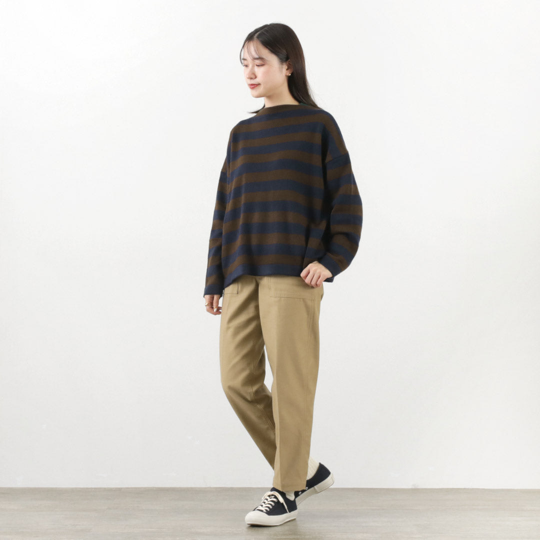【30%OFF】MAO MADE(マオメイド) やわらかウール ミドルゲージ ワイドプルオーバーニット