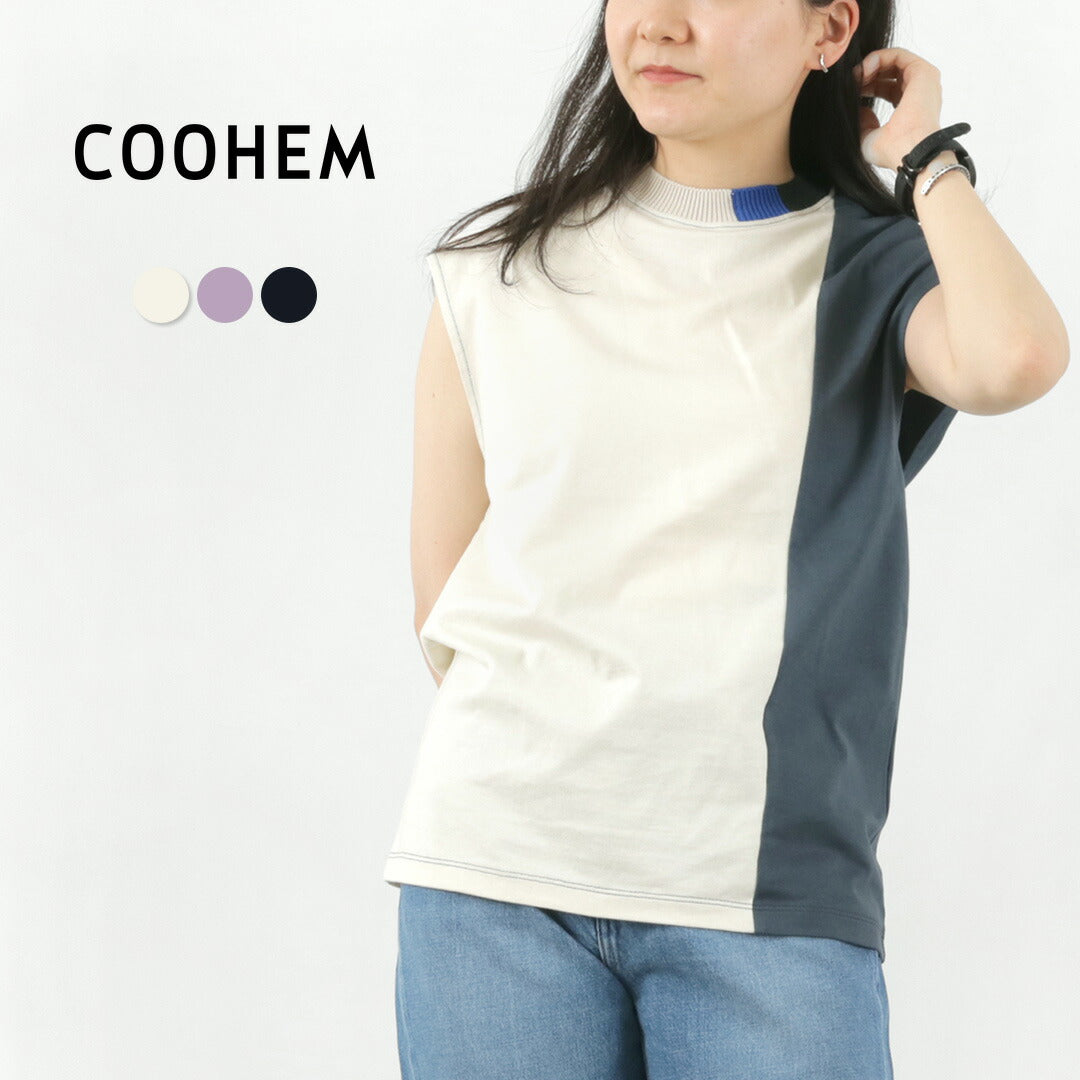 【30%OFF】COOHEM(コーヘン) ストライプリブニット コンビTシャツ