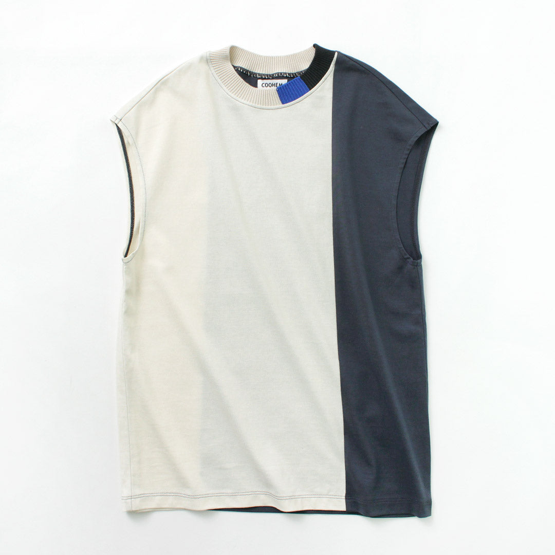 【30%OFF】COOHEM(コーヘン) ストライプリブニット コンビTシャツ