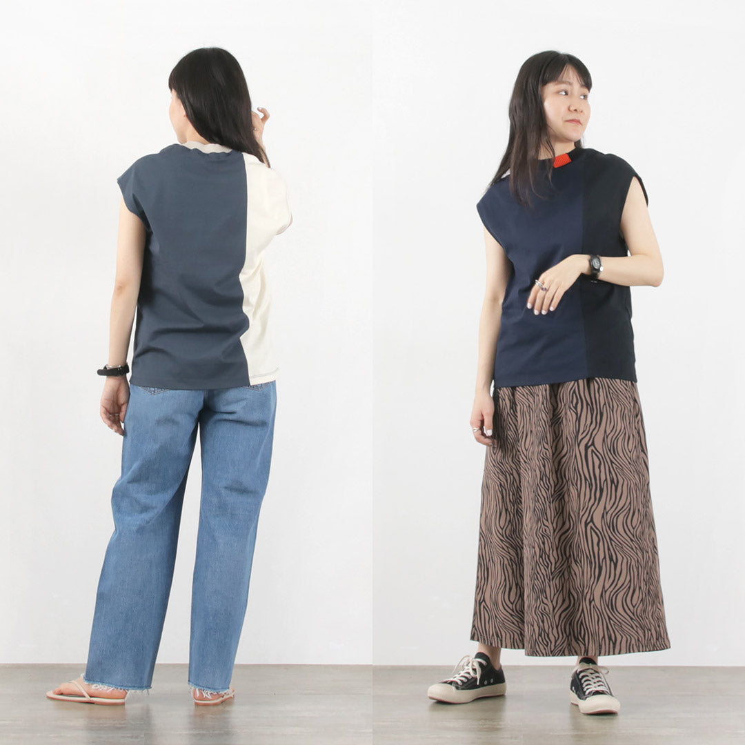 【30%OFF】COOHEM(コーヘン) ストライプリブニット コンビTシャツ