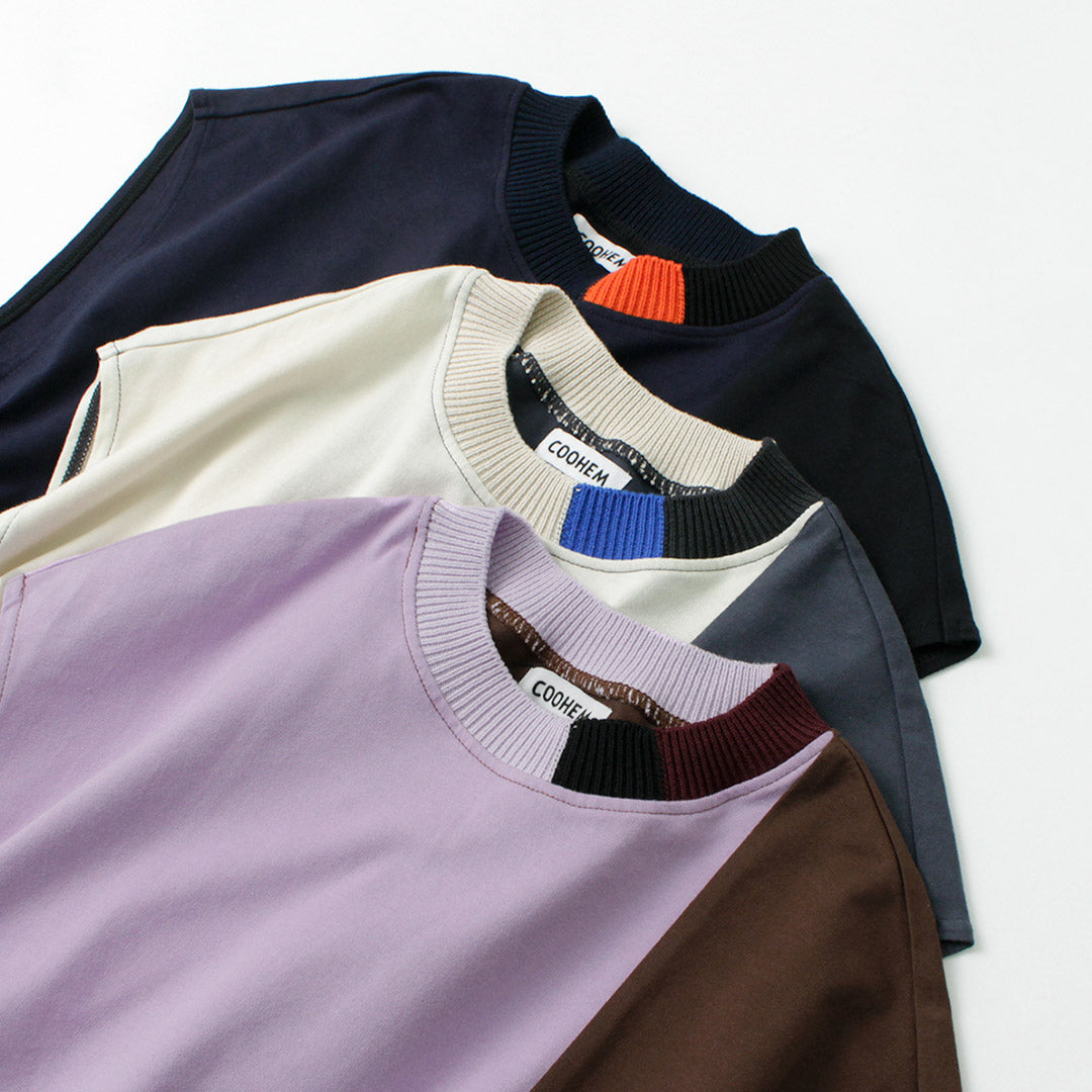【30%OFF】COOHEM(コーヘン) ストライプリブニット コンビTシャツ