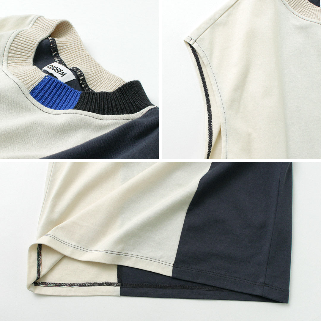 【30%OFF】COOHEM(コーヘン) ストライプリブニット コンビTシャツ