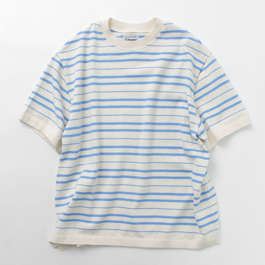 【30%OFF】YONETOMI NEW BASIC(ヨネトミニューベーシック) ライト ウェーブコットン ニット プルオーバーTシャツ