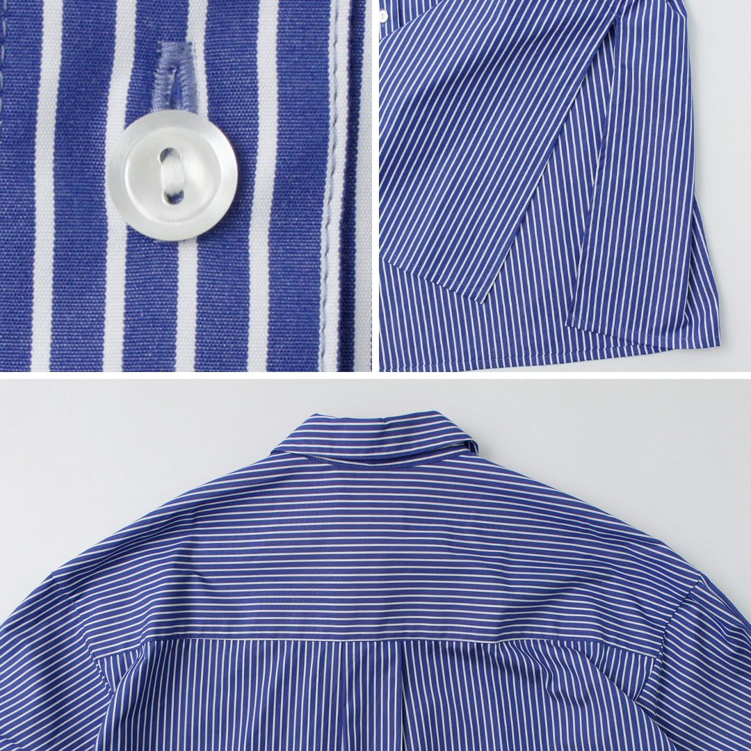 【50%OFF】MIDIUMISOLID(ミディウミソリッド) ロング シャツワンピース ストライプ