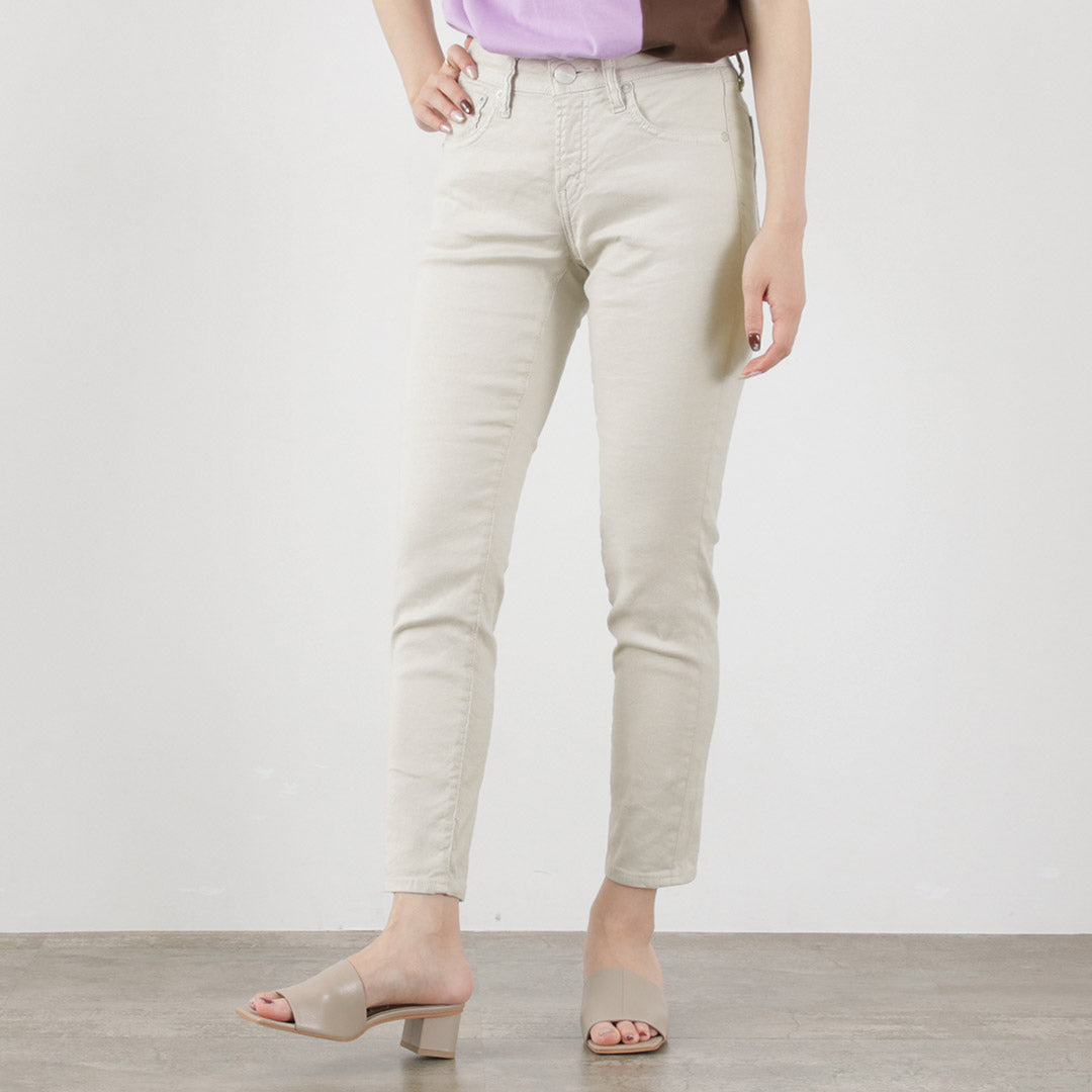 【50%OFF】RED CARD(レッドカード) 30thアニバーサリー ミッドライズ スリムテーパード リネン混ストレッチ