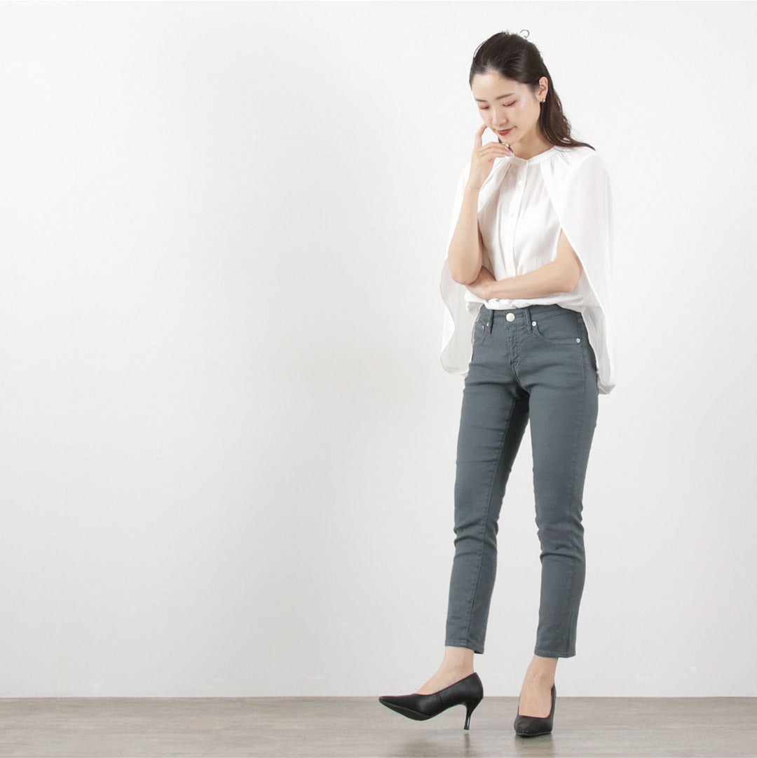 【50%OFF】RED CARD(レッドカード) 30thアニバーサリー ミッドライズ スリムテーパード リネン混ストレッチ