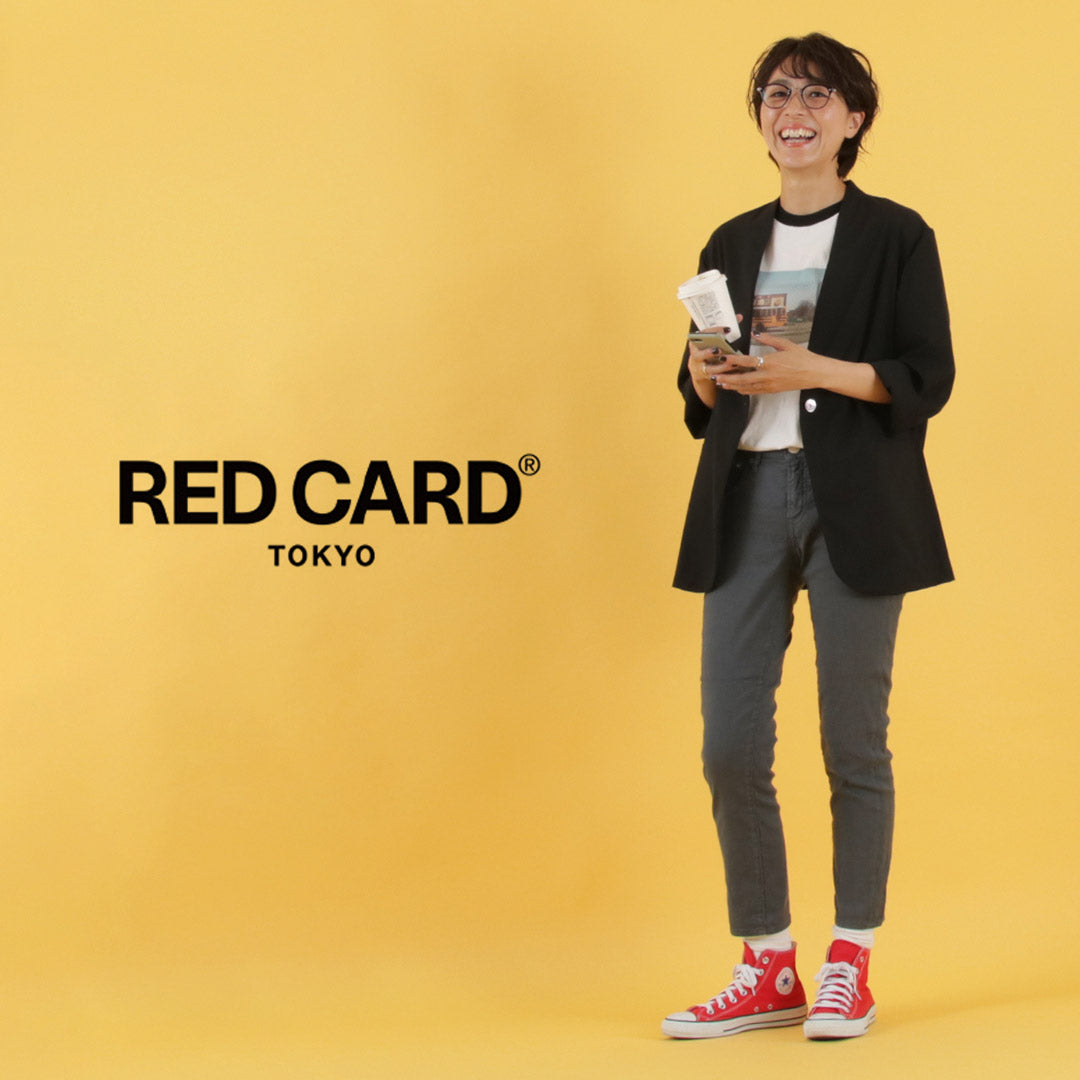 【50%OFF】RED CARD(レッドカード) 30thアニバーサリー ミッドライズ スリムテーパード リネン混ストレッチ