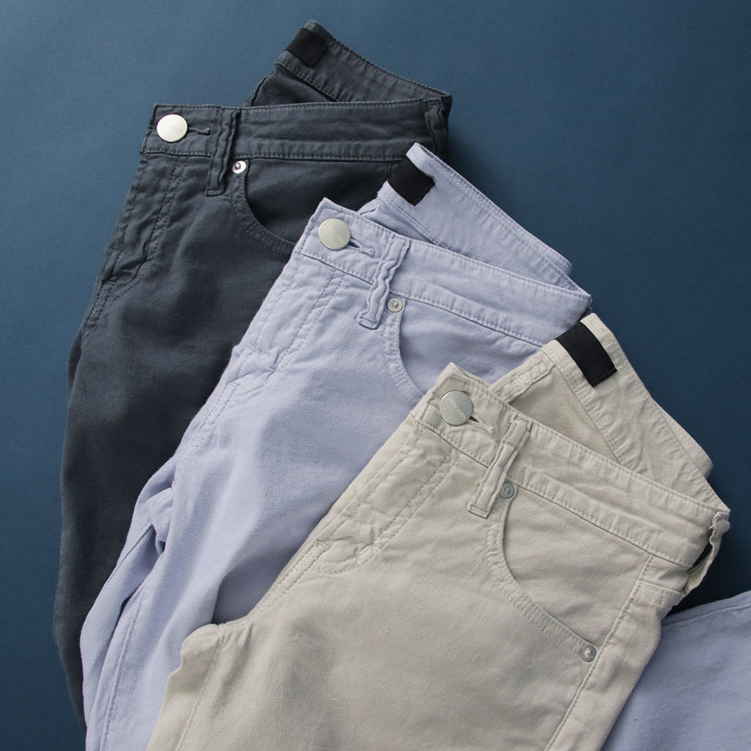 【50%OFF】RED CARD(レッドカード) 30thアニバーサリー ミッドライズ スリムテーパード リネン混ストレッチ