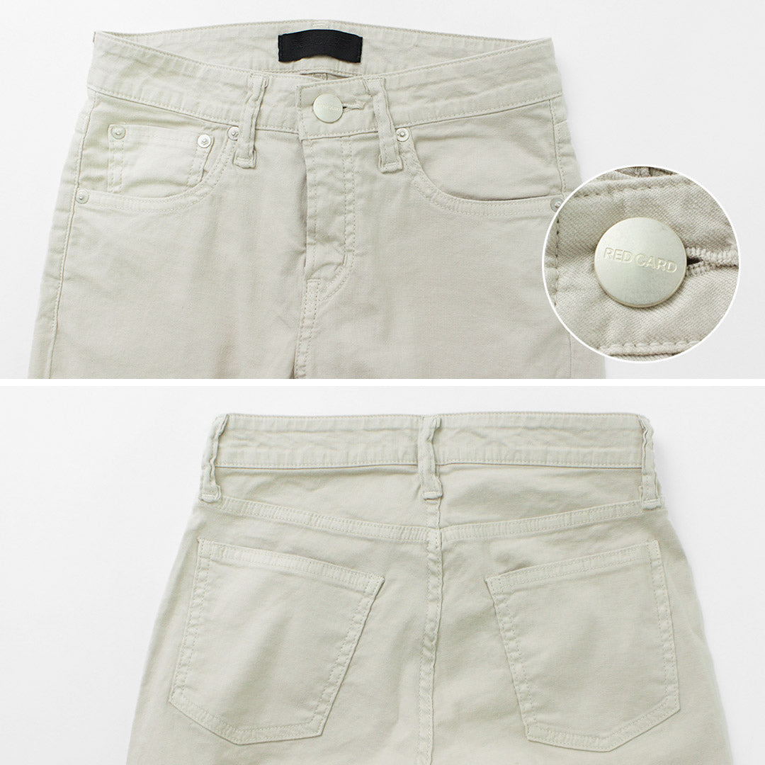【50%OFF】RED CARD(レッドカード) 30thアニバーサリー ミッドライズ スリムテーパード リネン混ストレッチ