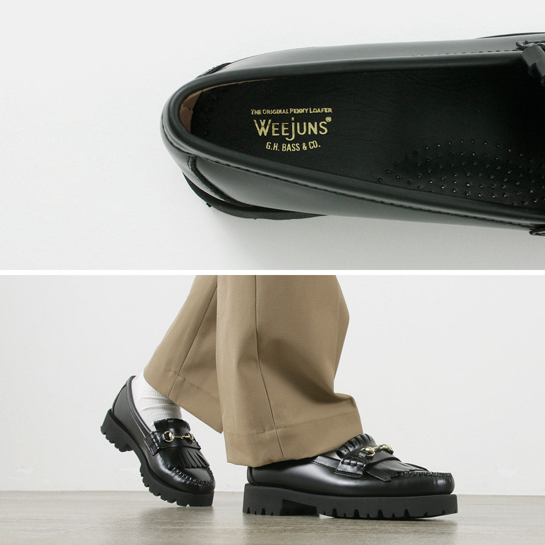 【30%OFF】G.H.BASS(ジーエイチバス) WEEJUN 90S キルト&ビット ローファー 厚底