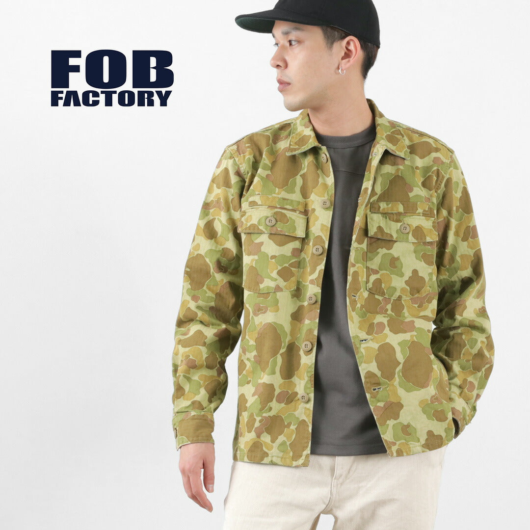 FOB FACTORY(FOBファクトリー) F2362 ファティーグシャツジャケット カモ柄