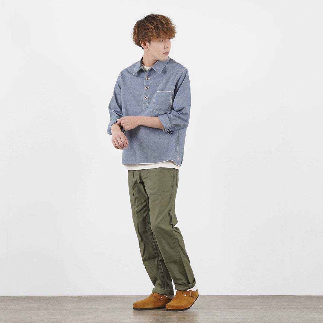 FOB FACTORY(FOBファクトリー) F3487 シャンブレー プルオーバーシャツ