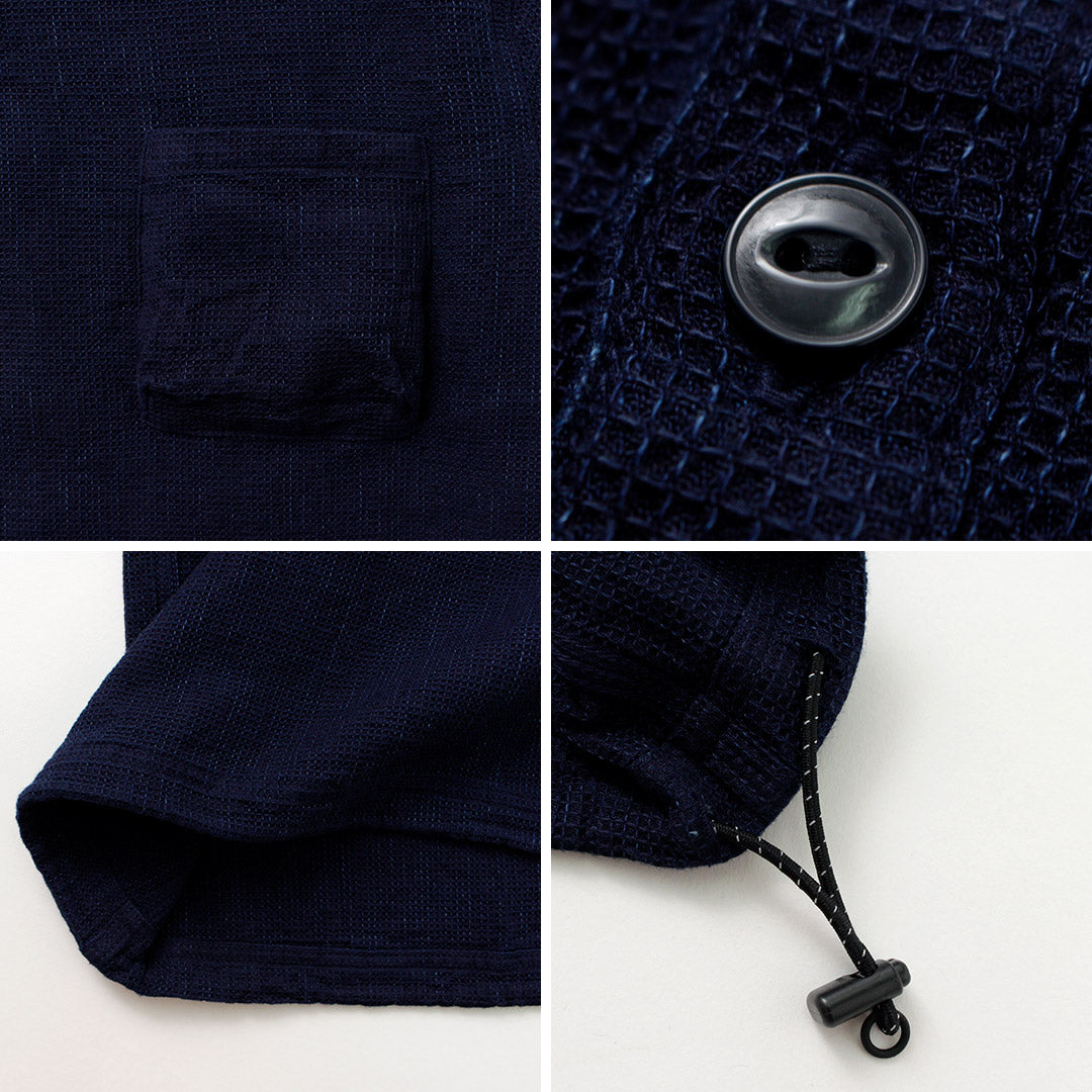 FOB FACTORY(FOBファクトリー) F3493 インディゴ ワッフル Tシャツ