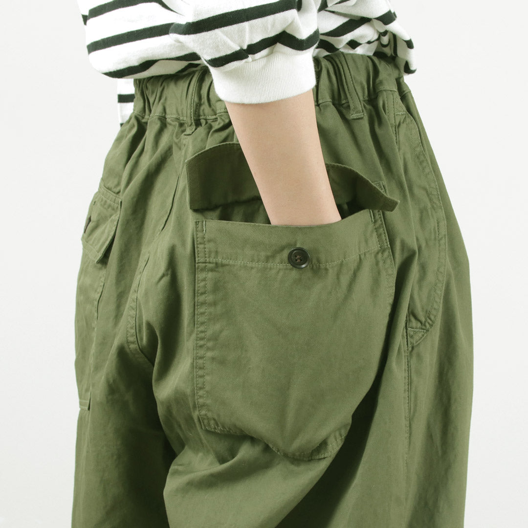 【50%OFF】HARVESTY(ハーベスティ) オーバーパンツ 60/2ギャバ / レディース ボトムス ワイド ゆったり 綿 コットン ミリタリー OVER PANTS【セール】