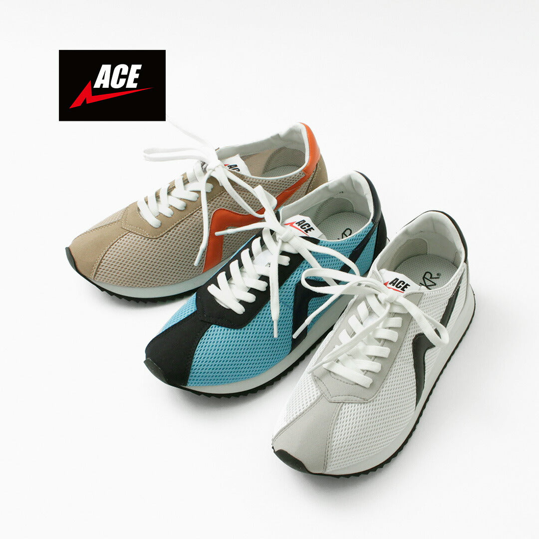 【50%OFF】ACE SNKR(エーススニーカー) メッシュタイプ ラリー スニーカー