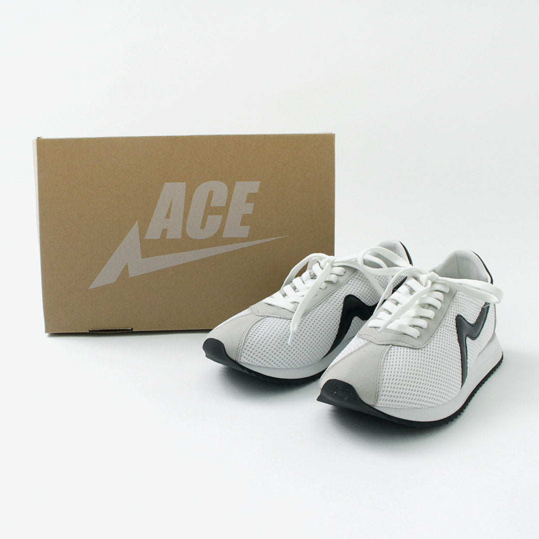 【50%OFF】ACE SNKR(エーススニーカー) メッシュタイプ ラリー スニーカー