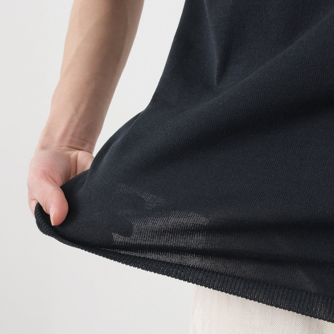 【20%OFF】SOGLIA(ソリア) コットン フィット シームレス ヘンリーネック ニットTシャツ