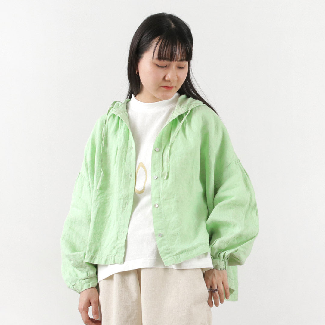 【50%OFF】TUMUGU(ツムグ) ソリトリネン フードブラウス