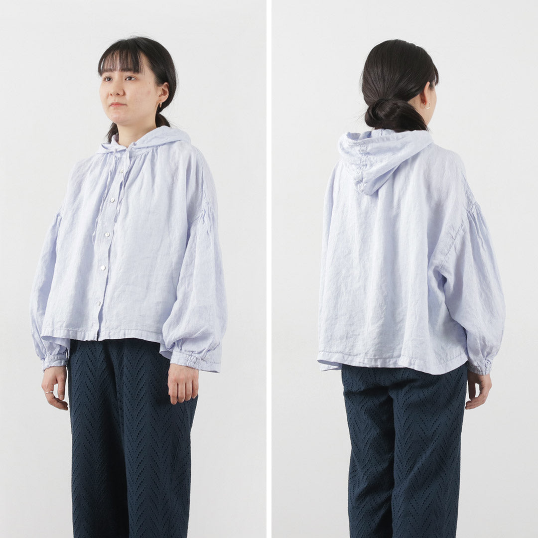 【50%OFF】TUMUGU(ツムグ) ソリトリネン フードブラウス