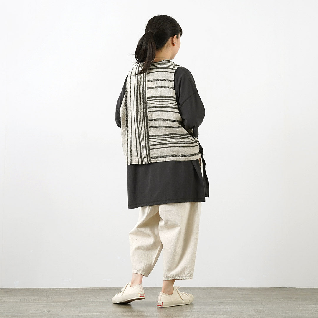 【30%OFF】TUMUGU(ツムグ) ジャガードストライプ ベスト