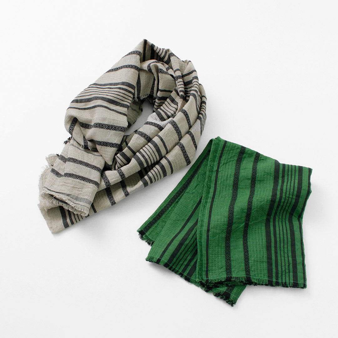 【50%OFF】TUMUGU(ツムグ) ジャガードストライプ ストール