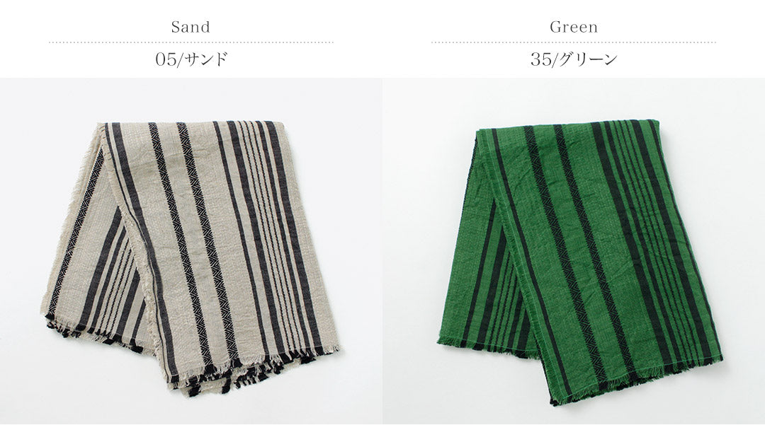 【50%OFF】TUMUGU(ツムグ) ジャガードストライプ ストール