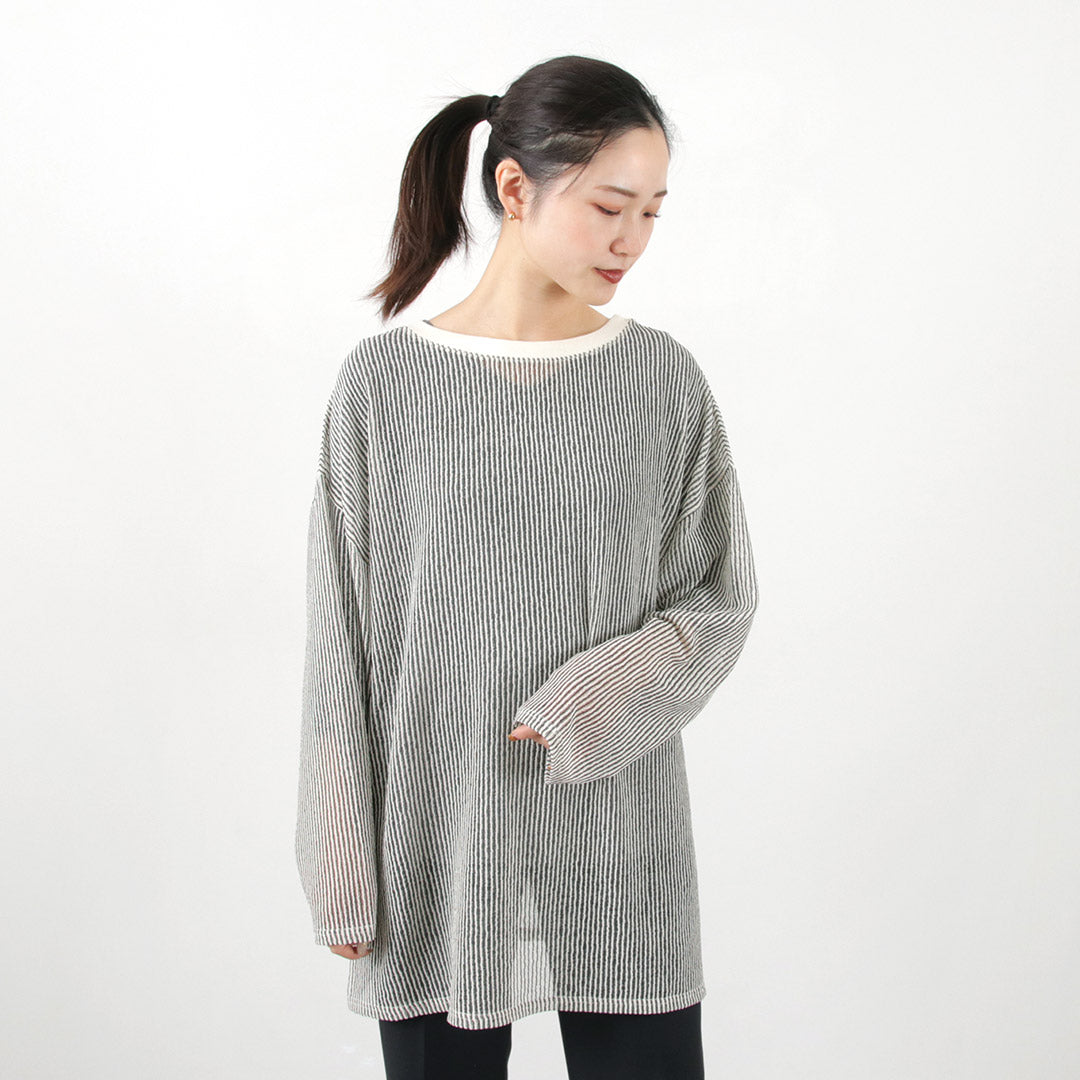 【30%OFF】LAITERIE(レイトリー) マハラニフライス V衿 8分袖プルオーバー