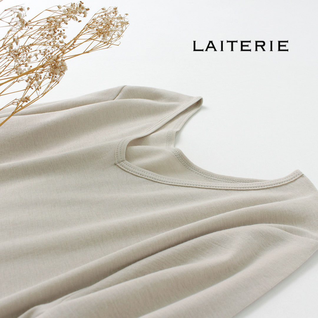 【30%OFF】LAITERIE(レイトリー) マハラニフライス V衿 8分袖プルオーバー