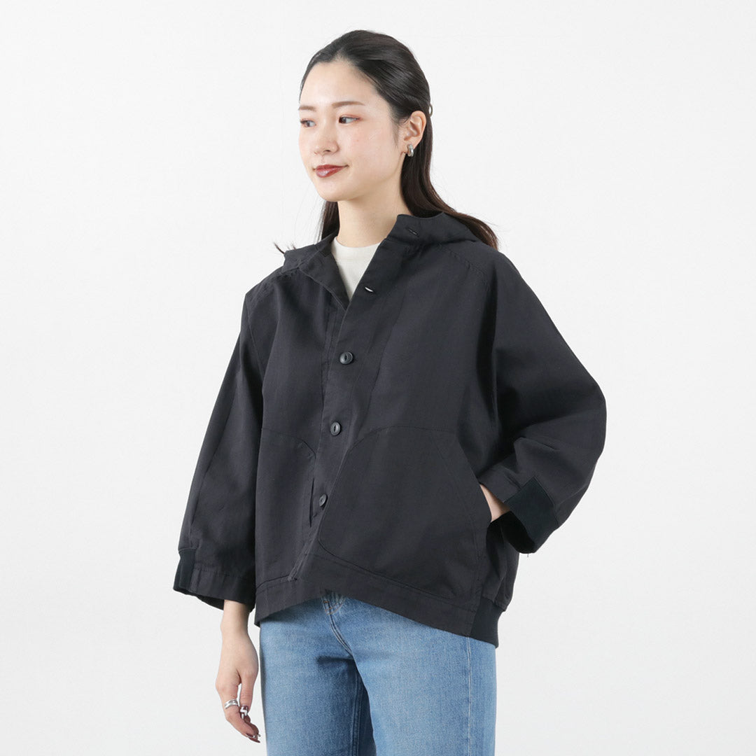 【50%OFF】ESTROISLOSE(エストゥロワルーズ) ドビーストライプ フード付ブルゾン