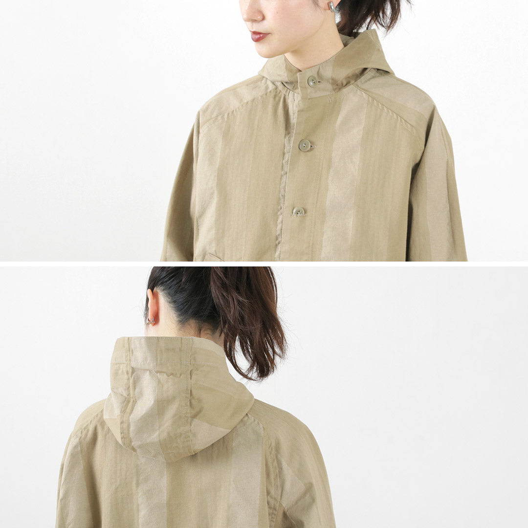 【50%OFF】ESTROISLOSE(エストゥロワルーズ) ドビーストライプ フード付ブルゾン