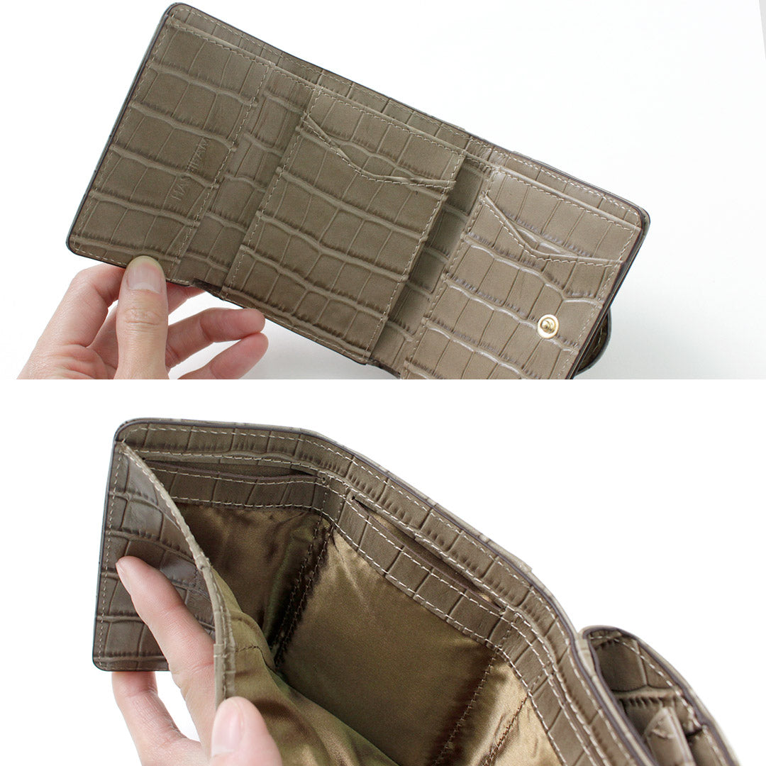 HASHIBAMI(ハシバミ) ニュージーン クロコ型押し 3つ折り財布