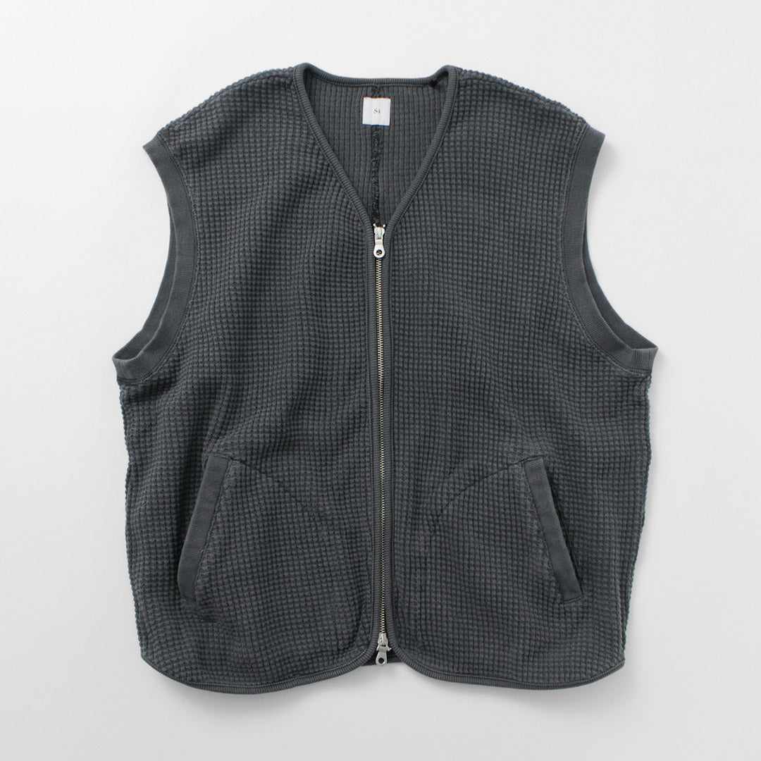 【50%OFF】SI(エスアイ) ワッフル ジップ ベスト