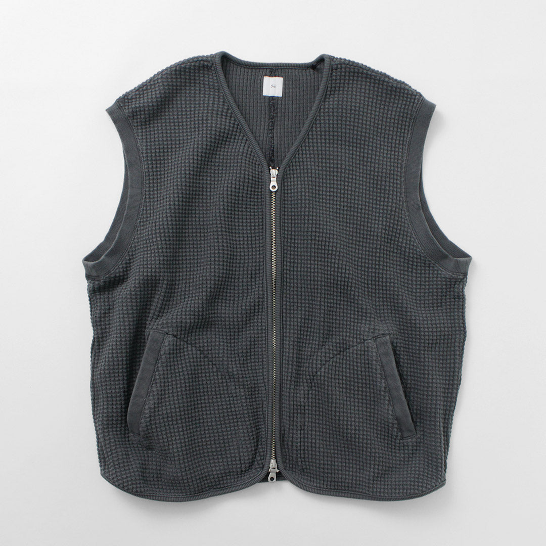 【50%OFF】SI(エスアイ) ワッフル ジップ ベスト