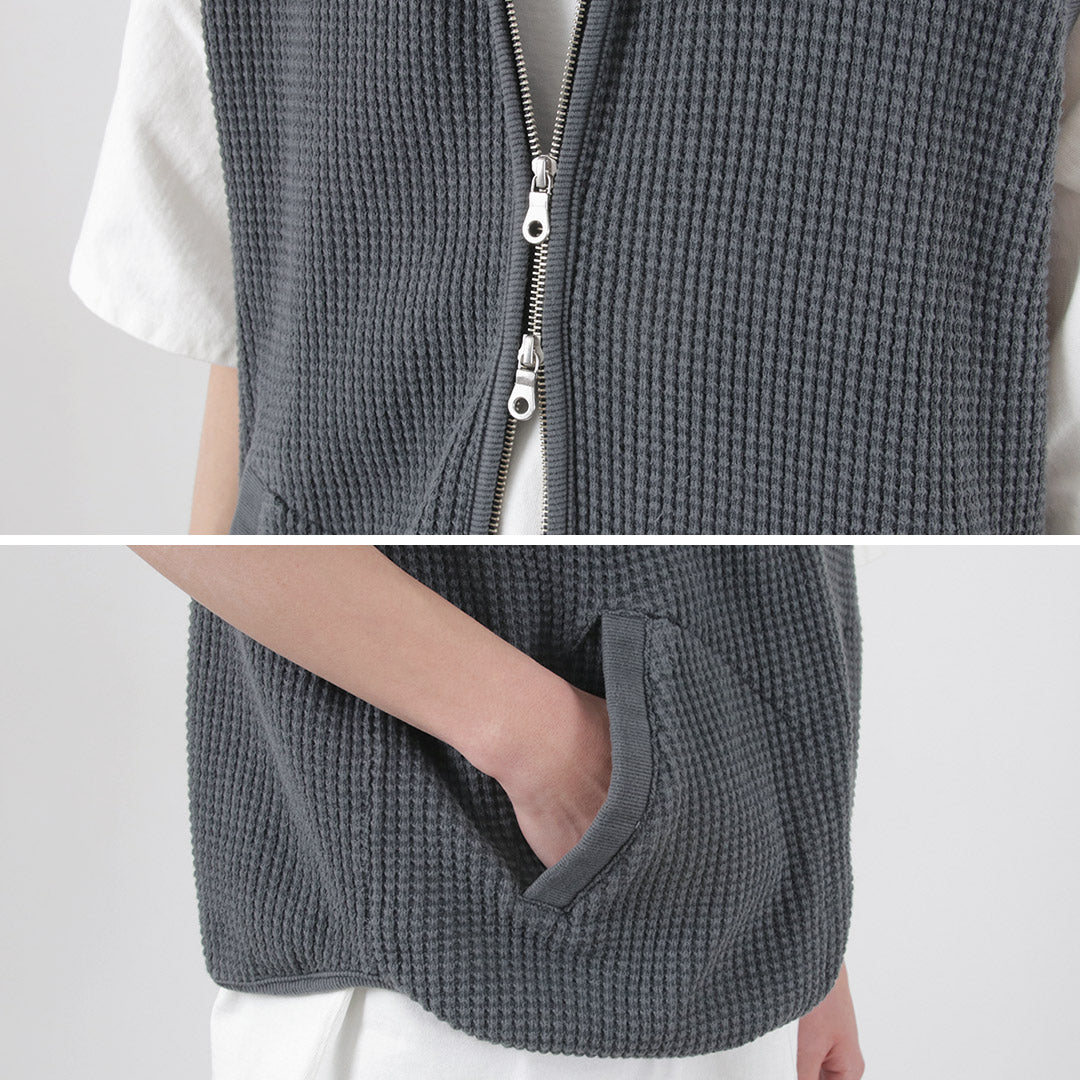 【50%OFF】SI(エスアイ) ワッフル ジップ ベスト