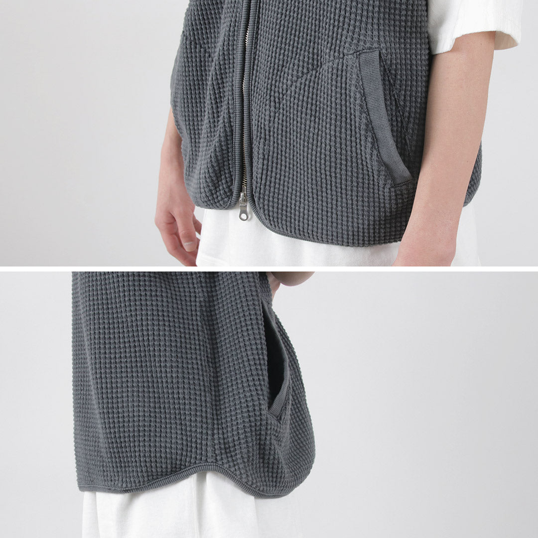 【50%OFF】SI(エスアイ) ワッフル ジップ ベスト