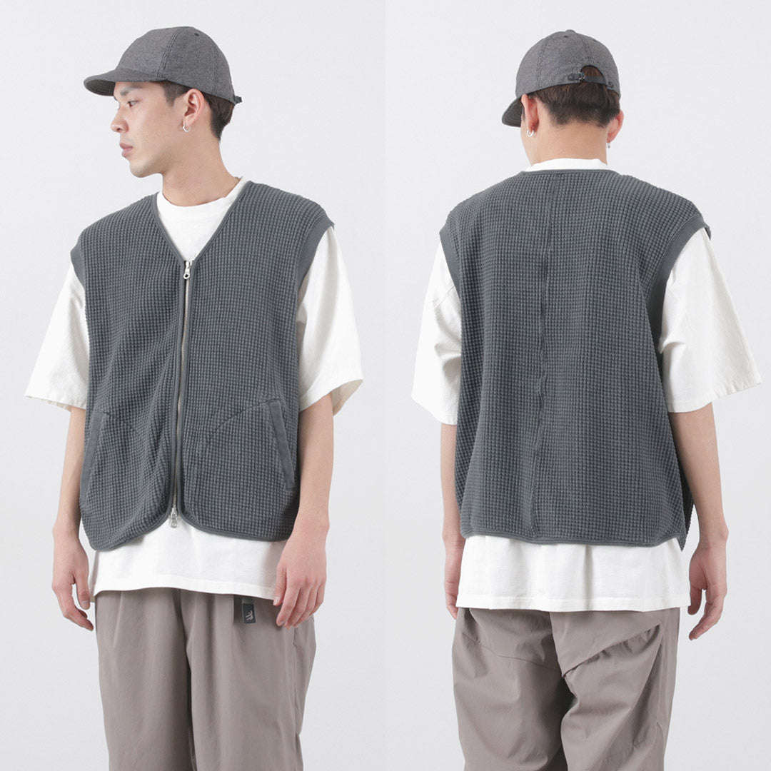 【50%OFF】SI(エスアイ) ワッフル ジップ ベスト