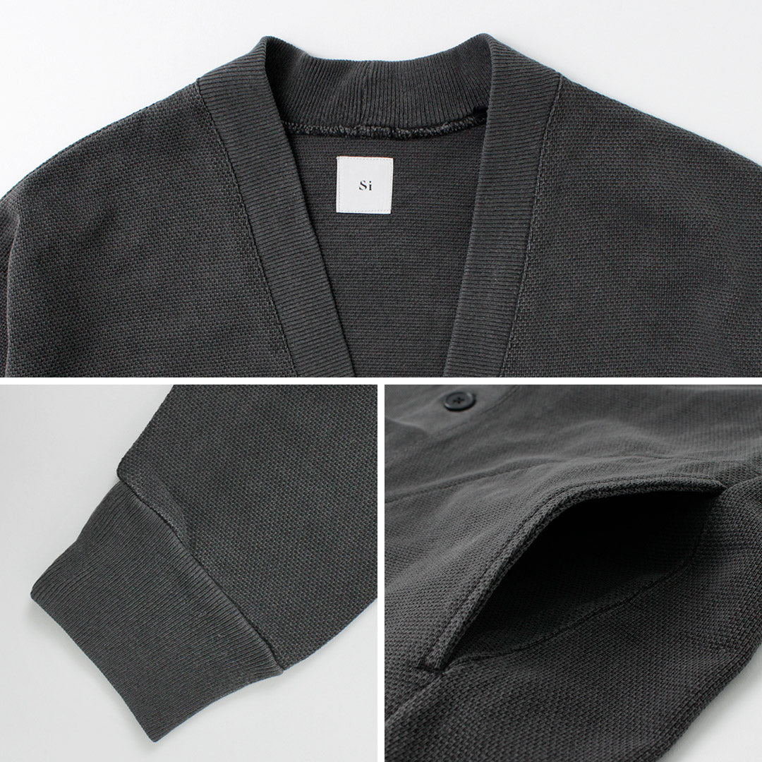 【50%OFF】SI(エスアイ) モス ステッチ ピグメント カーディガン