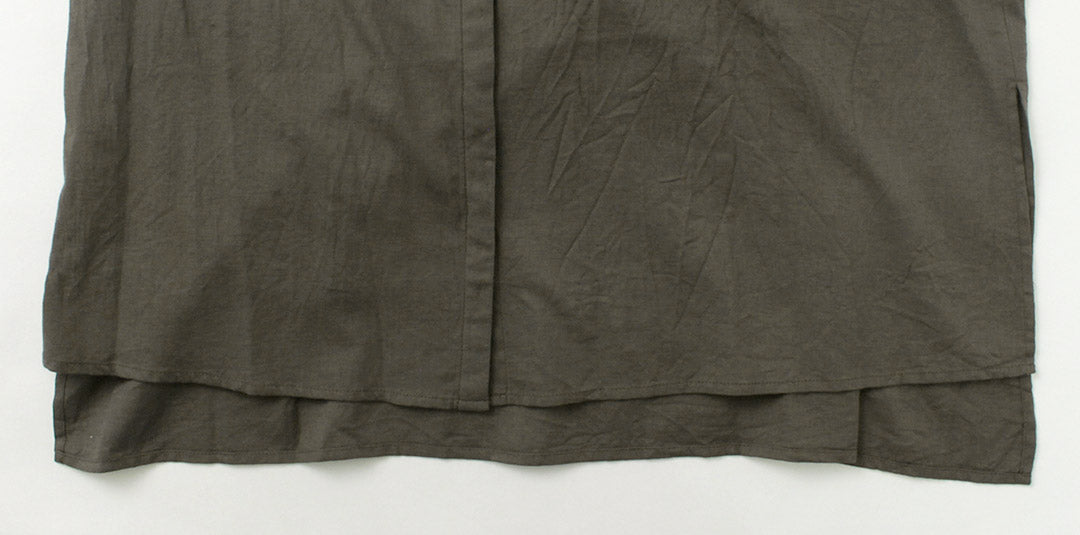 【50%OFF】MIDIUMI(ミディウミ) ギャザーシャツワンピース レディース 長袖 ロング 羽織り バンドカラー スタンドカラー ウール 日本製【セール】