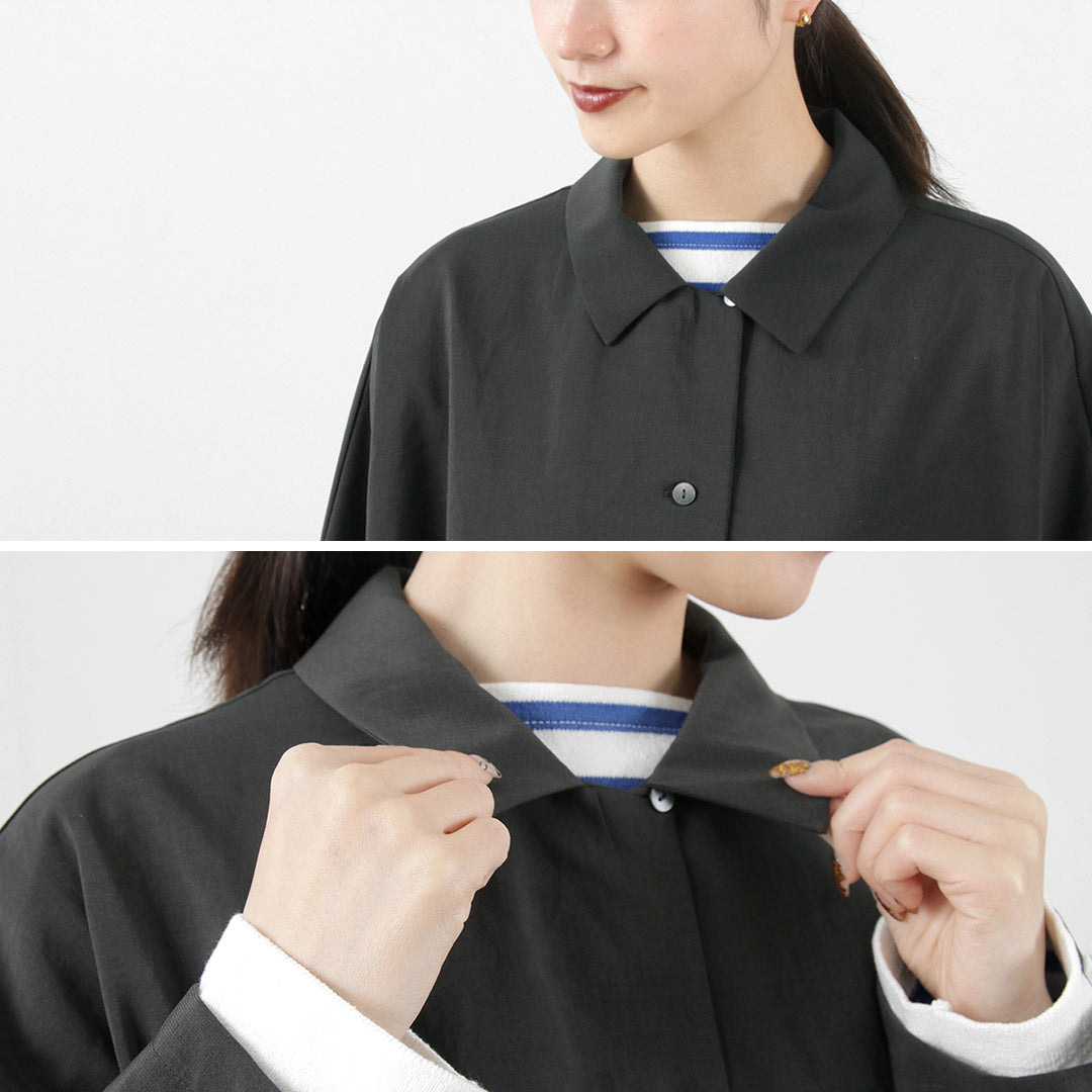 【30%OFF】mizuiro ind(ミズイロインド) ワイド シャツカラー コート / レディース アウター ライトアウター ロング ワンピース シャツワンピース 長袖【セール】