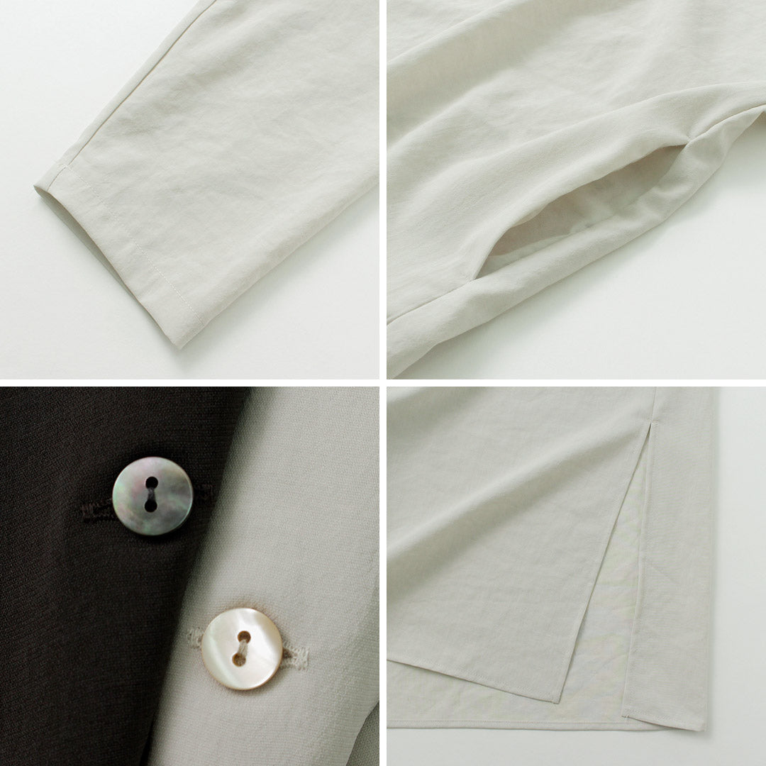 【30%OFF】mizuiro ind(ミズイロインド) ワイド シャツカラー コート / レディース アウター ライトアウター ロング ワンピース シャツワンピース 長袖【セール】