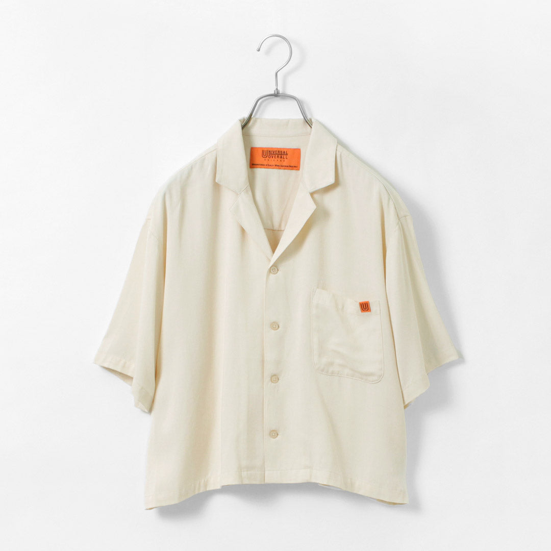 【30%OFF】UNIVERSAL OVERALL(ユニバーサルオーバーオール) レーヨンツイル オープンカラーシャツ