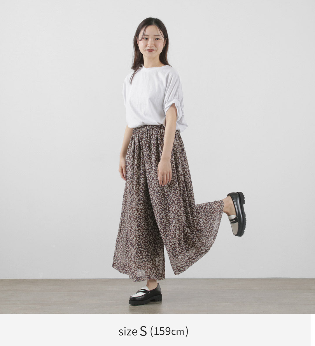 【50%OFF】KELEN(ケレン) URBE ヴィンテージフラワー ギャザー パンツ