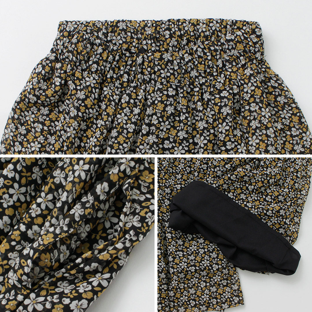 【50%OFF】KELEN(ケレン) URBE ヴィンテージフラワー ギャザー パンツ