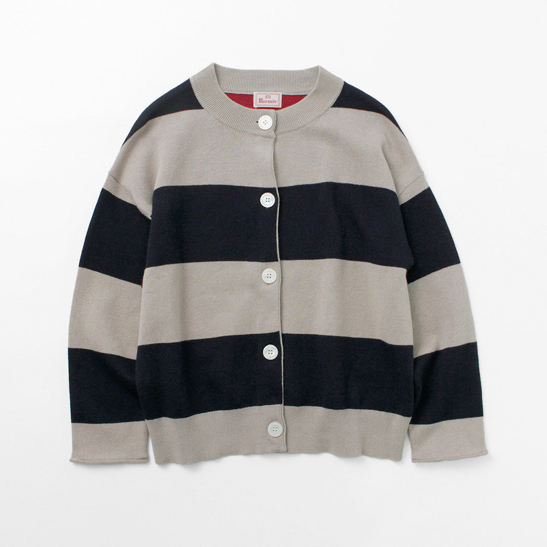 【50%OFF】MAO MADE(マオメイド) ビッグボーダー ダブルフェイス カーディガン