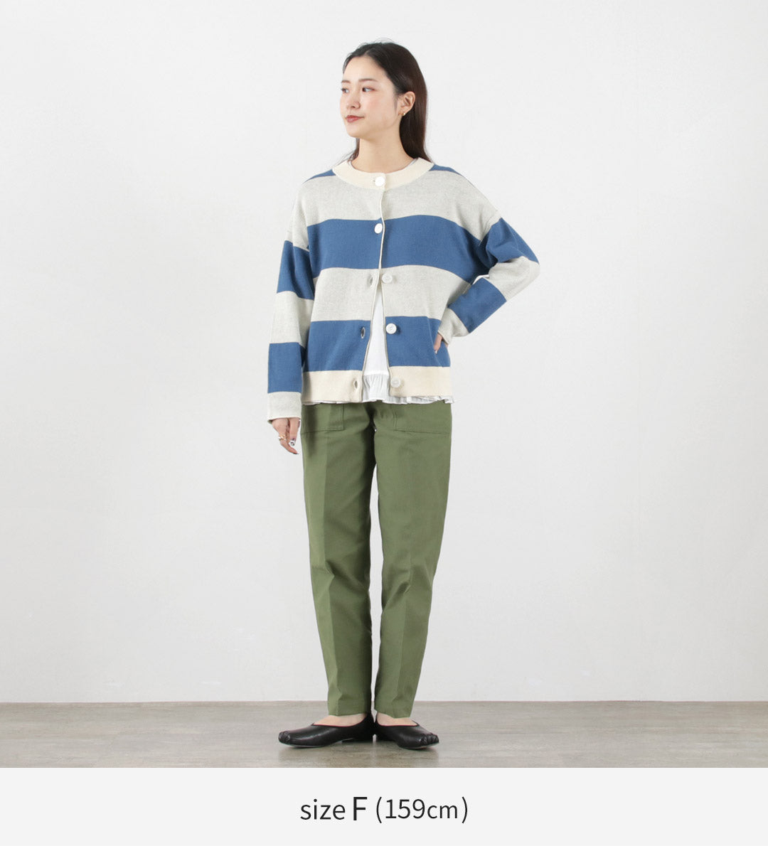 【50%OFF】MAO MADE(マオメイド) ビッグボーダー ダブルフェイス カーディガン