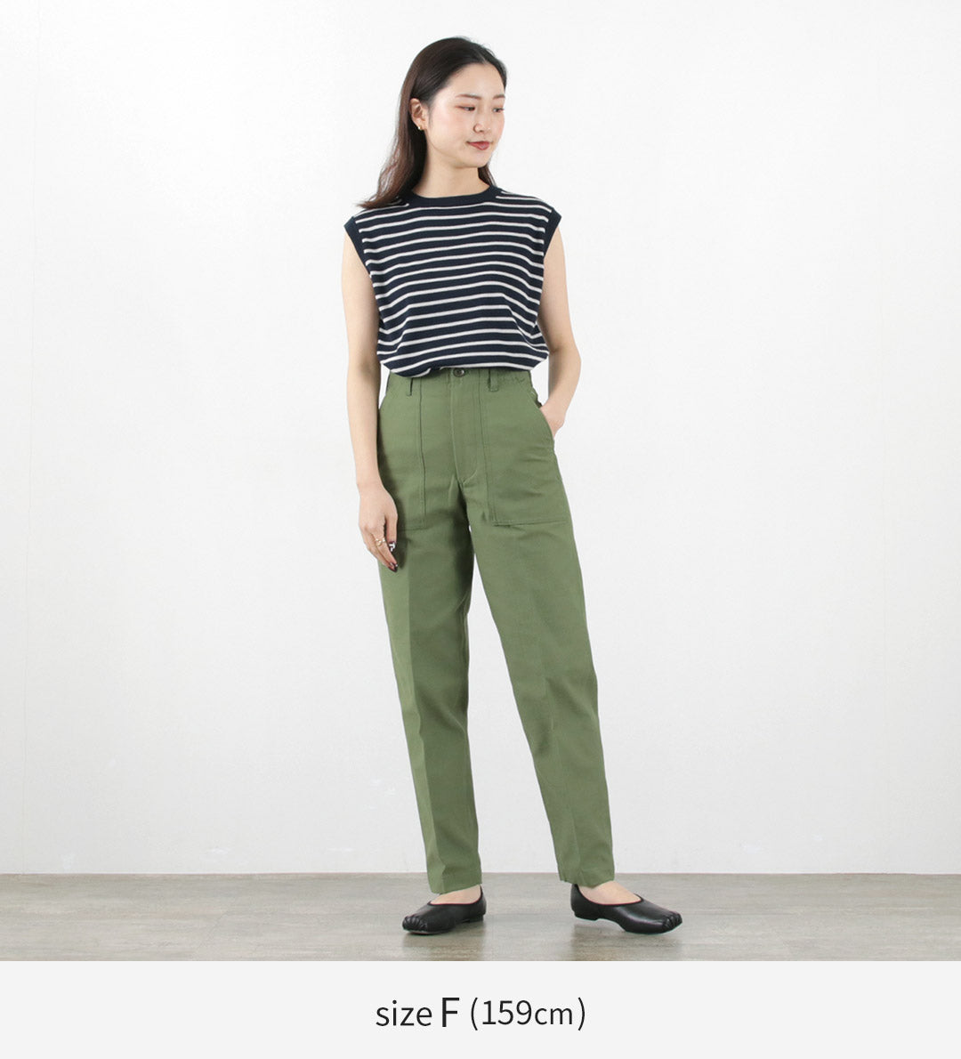 【50%OFF】MAO MADE(マオメイド) ピマ ノースリーブ ボーダープルオーバー