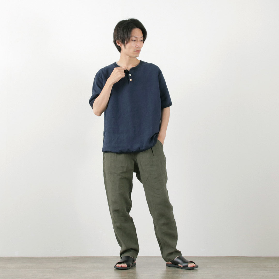 RE MADE IN TOKYO JAPAN(アールイーメイドイントウキョウジャパン) フレンチリネン タックパンツ