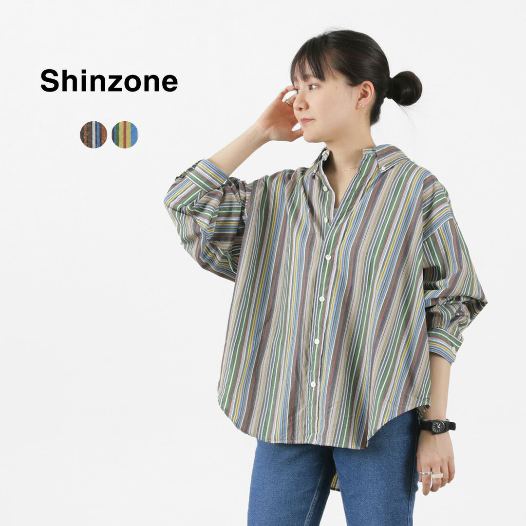 【50%OFF】SHINZONE(シンゾーン) マルチストライプ ダディーシャツ 23MMSBL08