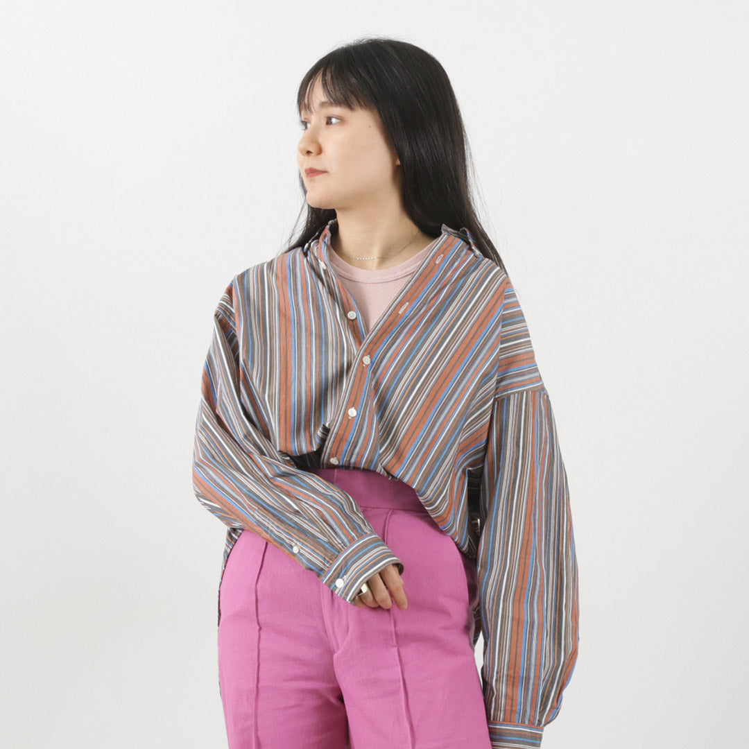 【50%OFF】SHINZONE(シンゾーン) マルチストライプ ダディーシャツ 23MMSBL08