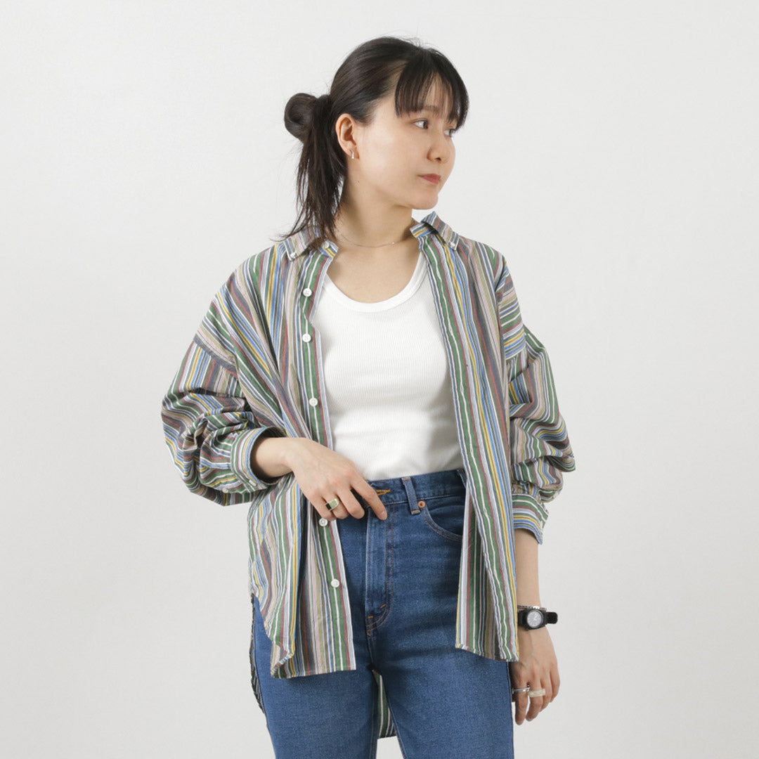 【50%OFF】SHINZONE(シンゾーン) マルチストライプ ダディーシャツ 23MMSBL08